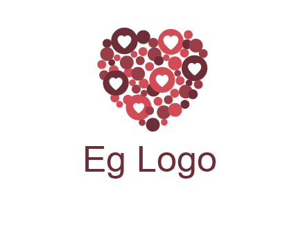 heart in circles with bubbles logo