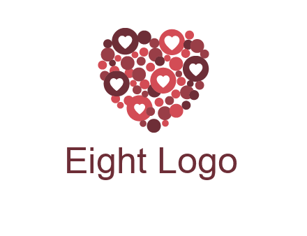 heart in circles with bubbles logo