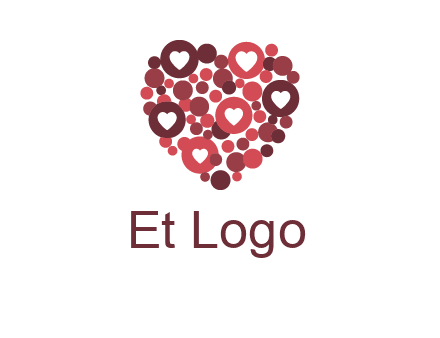 heart in circles with bubbles logo