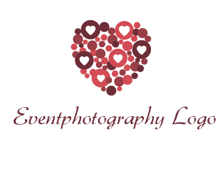 heart in circles with bubbles logo