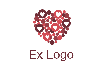 heart in circles with bubbles logo