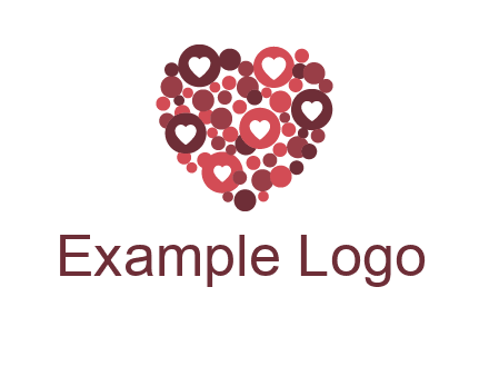 heart in circles with bubbles logo