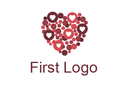 heart in circles with bubbles logo