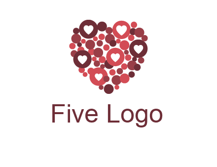 heart in circles with bubbles logo