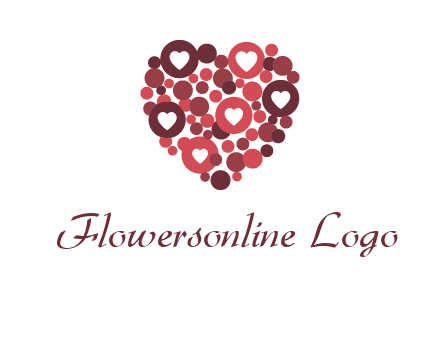 heart in circles with bubbles logo