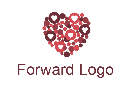 heart in circles with bubbles logo