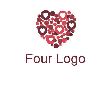 heart in circles with bubbles logo