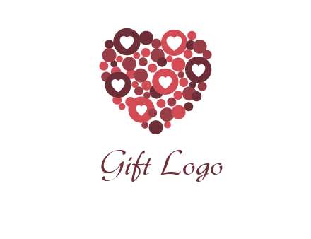 heart in circles with bubbles logo