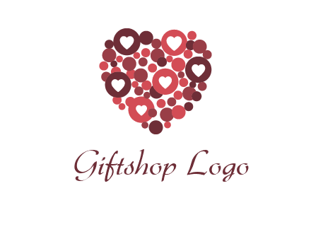 heart in circles with bubbles logo