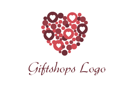heart in circles with bubbles logo