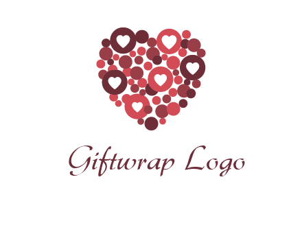 heart in circles with bubbles logo
