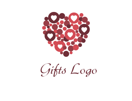 heart in circles with bubbles logo