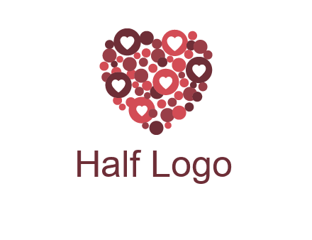 heart in circles with bubbles logo