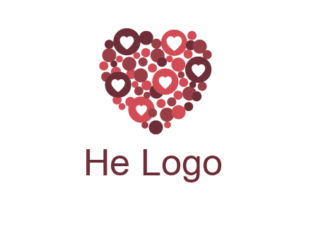 heart in circles with bubbles logo