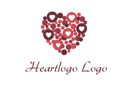 heart in circles with bubbles logo