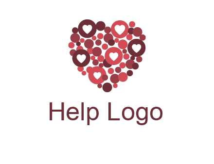 heart in circles with bubbles logo