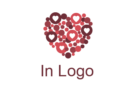 heart in circles with bubbles logo