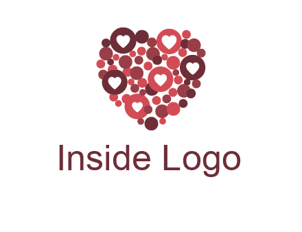 heart in circles with bubbles logo