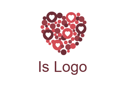 heart in circles with bubbles logo