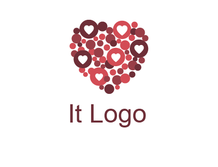 heart in circles with bubbles logo