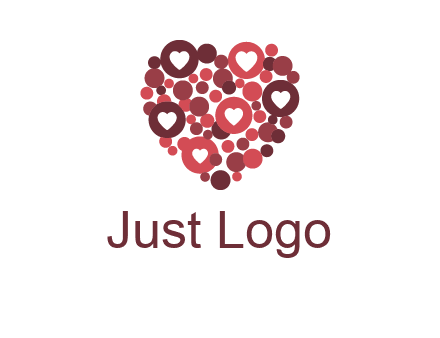 heart in circles with bubbles logo