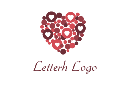 heart in circles with bubbles logo
