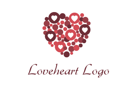 heart in circles with bubbles logo