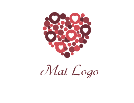 heart in circles with bubbles logo