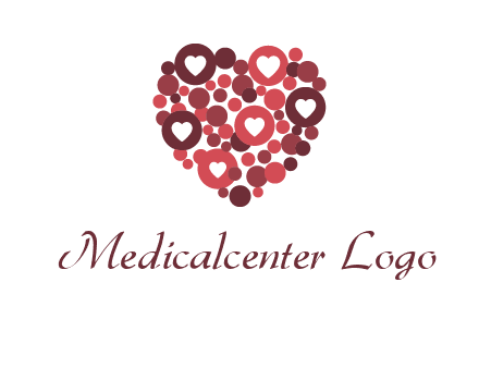 heart in circles with bubbles logo