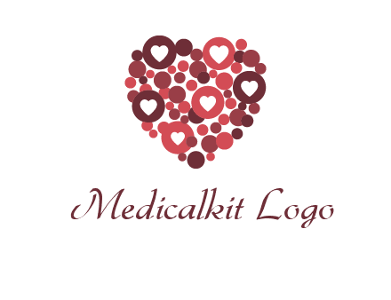 heart in circles with bubbles logo