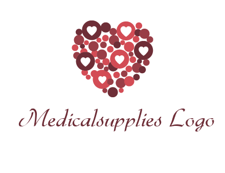 heart in circles with bubbles logo