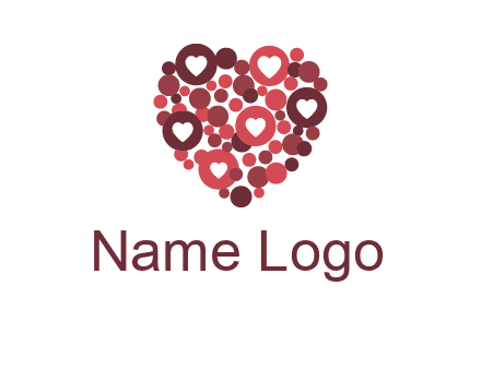 heart in circles with bubbles logo