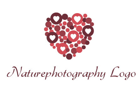 heart in circles with bubbles logo