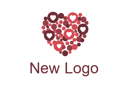 heart in circles with bubbles logo