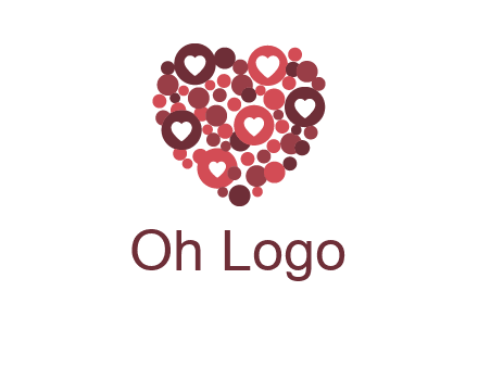 heart in circles with bubbles logo