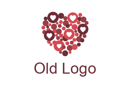 heart in circles with bubbles logo