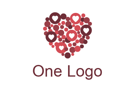 heart in circles with bubbles logo