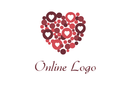 heart in circles with bubbles logo