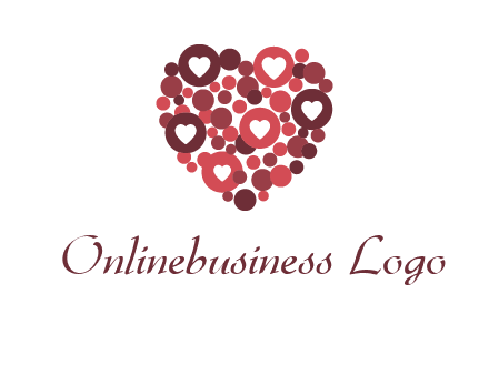 heart in circles with bubbles logo