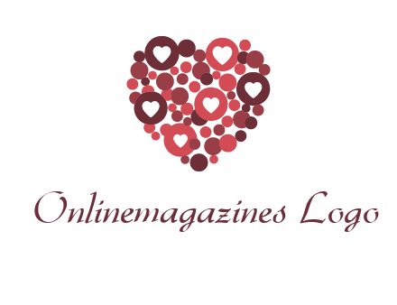 heart in circles with bubbles logo