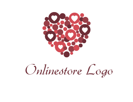 heart in circles with bubbles logo
