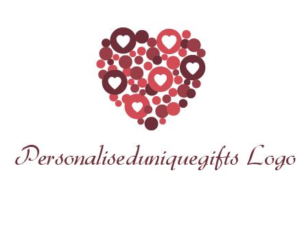 heart in circles with bubbles logo