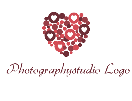 heart in circles with bubbles logo