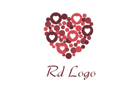 heart in circles with bubbles logo