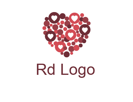 heart in circles with bubbles logo