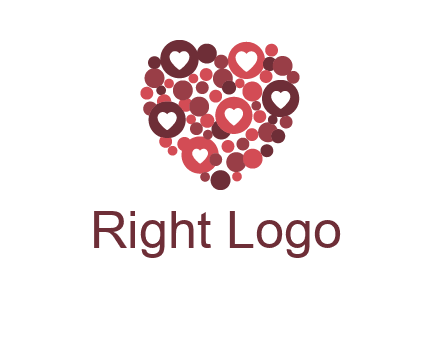 heart in circles with bubbles logo