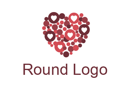 heart in circles with bubbles logo