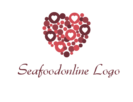 heart in circles with bubbles logo