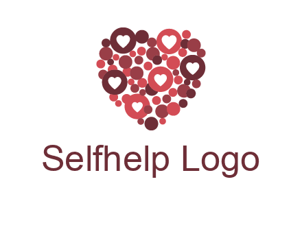 heart in circles with bubbles logo