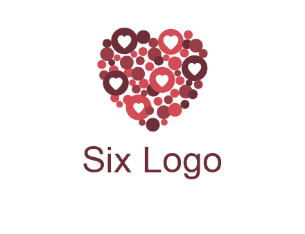 heart in circles with bubbles logo